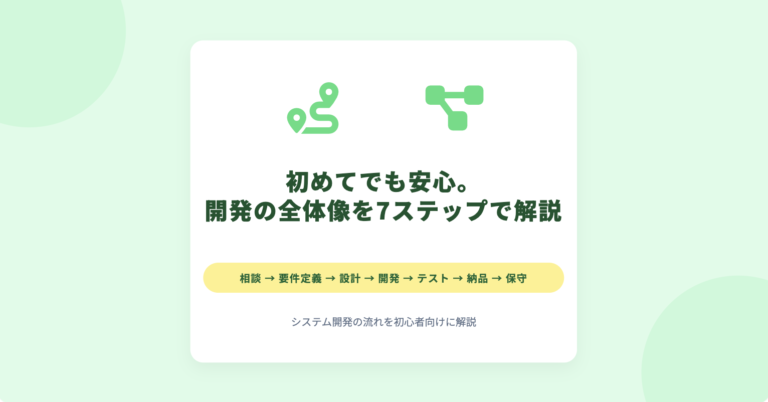 システム開発の流れを初心者向けに解説｜相談から納品まで全工程を図解