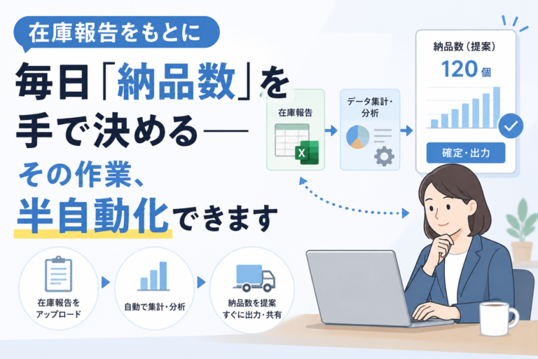 在庫報告をもとに毎日「納品数」を手で決める──その作業、半自動化できます