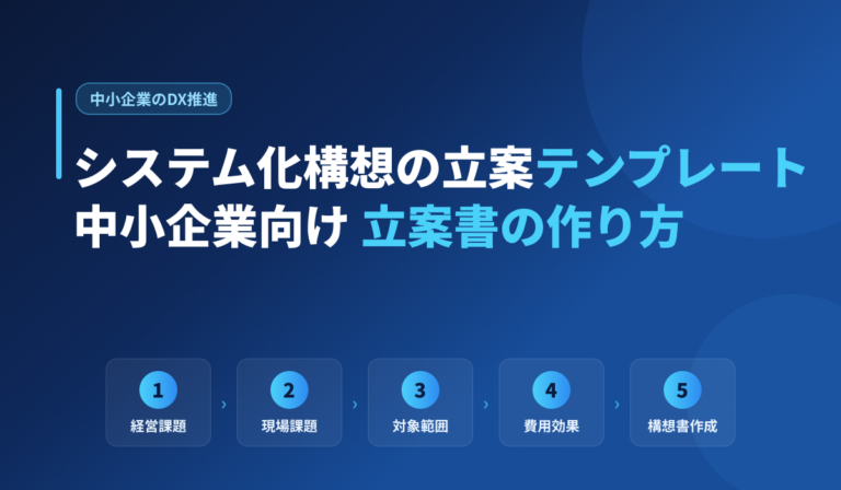 システム化構想の立案テンプレート｜中小企業向け立案書の作り方